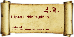 Liptai Mátyás névjegykártya